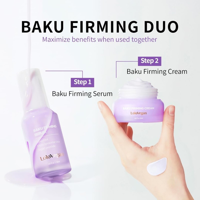 Lolovegan Baku Firming Serum – Bakuchiol Serum with 9 Peptides, Niacinamide, ... gallery