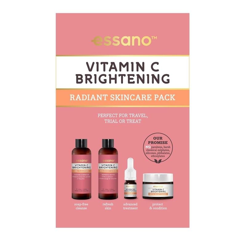 Essano Vitamin C Brightening Radiant Skincare Pack – 4-Piece Travel Set