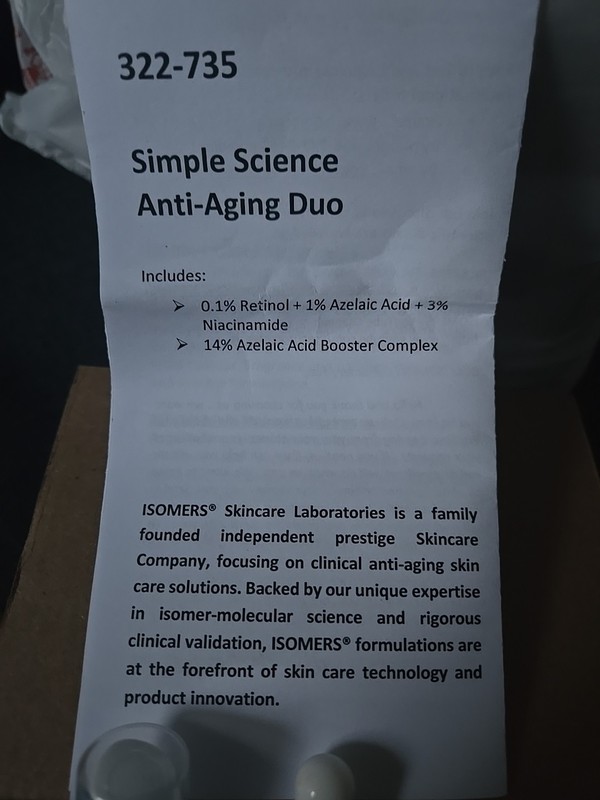 Isomers Simple Science Anti-Aging Duo Unisex 30ml White New Retinol gallery