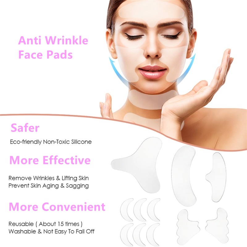 11Pack Silicone Anti-Wrinkle Face/Chest Pad Gift For Woman/All Type Skins f gallery