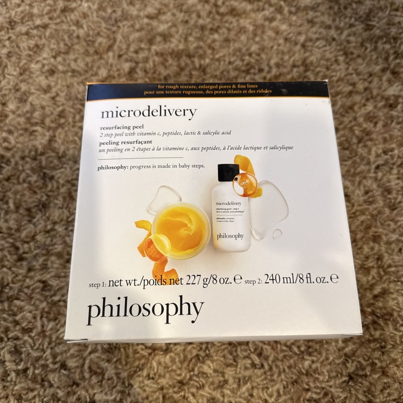 Philosophy The Microdelivery Resurfacing Vit C Peel Step 1 & 2 Each 8oz NEW NIB