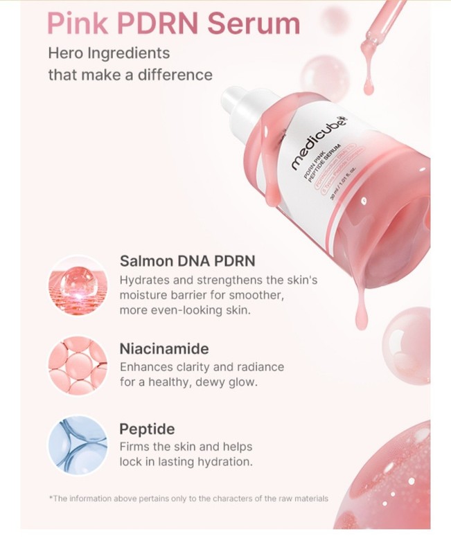 Medicube PDRN Pink Peptide Serum. Hydrating Glow Serum With Results in 2 Weeks. gallery