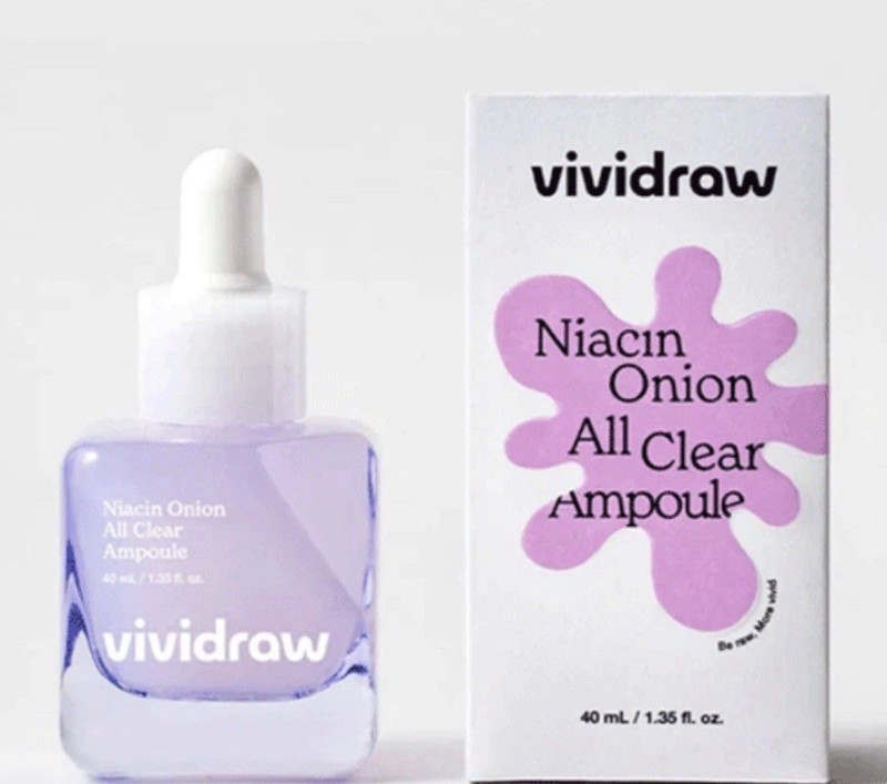 VIVIDRAW Niacin Onion All Clear Ampoule 1.35oz / 40ml Vegan K-Beauty