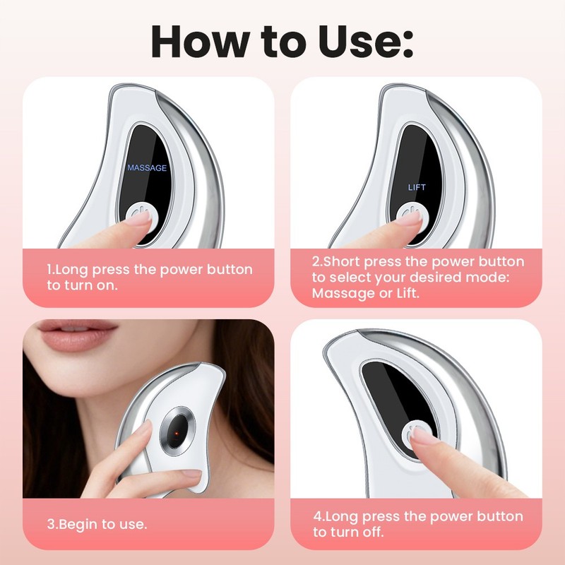 Electric Gua Sha Facial Tool, Heated Vibration Massager Anti-Aging & Puffiness gallery