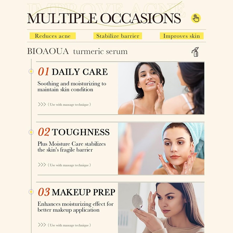 BIOAQUA Turmeric Facial Serum Anti-Oxidation Moisturizing Face Skin 30ml gallery