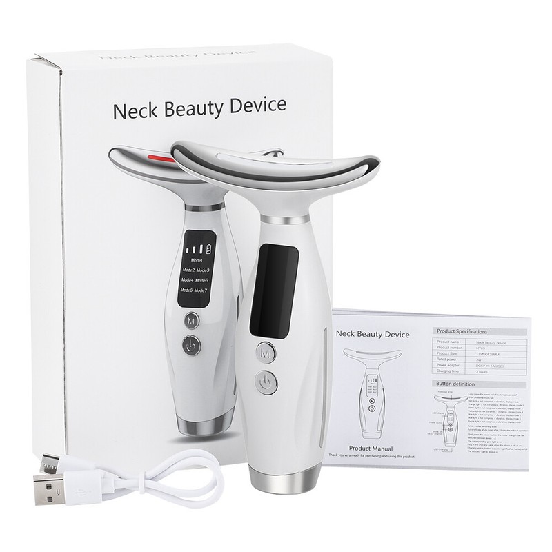 7Colors Face Neck Lifting Massager Beauty Device LED Wrinkle Double Chin Remover gallery