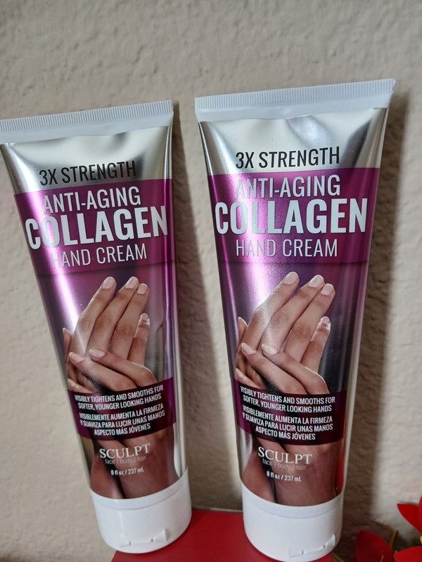 Sculpt 3X Strength Ant.Aging Rejuvenating Collagen Retinol Hand Cream 8Oz-2 New.