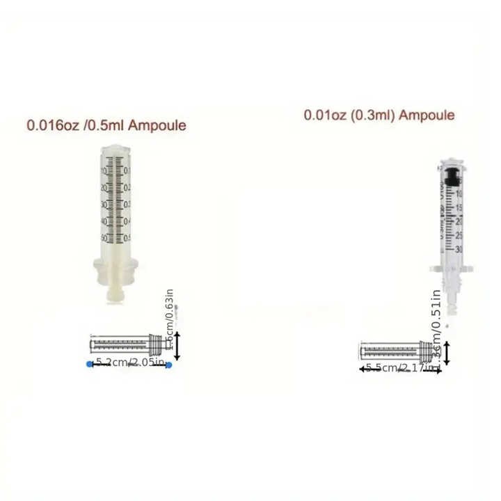 New 10-100Pcs Disposable Ampoule Tubes Empty Nozzle Heads - 0.3/0.5ML Optional gallery