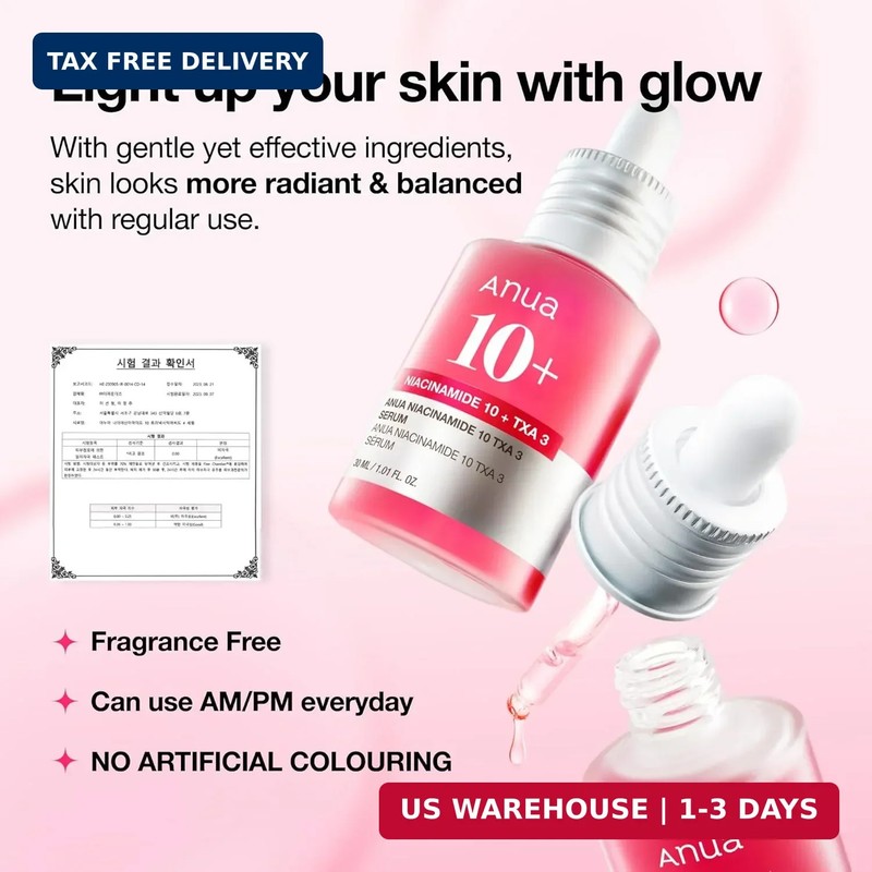 Anua Niacinamide 10 + TXA 4 Serum, Dark Spot Care, Hyaluronic Acid, Tranexamic A gallery