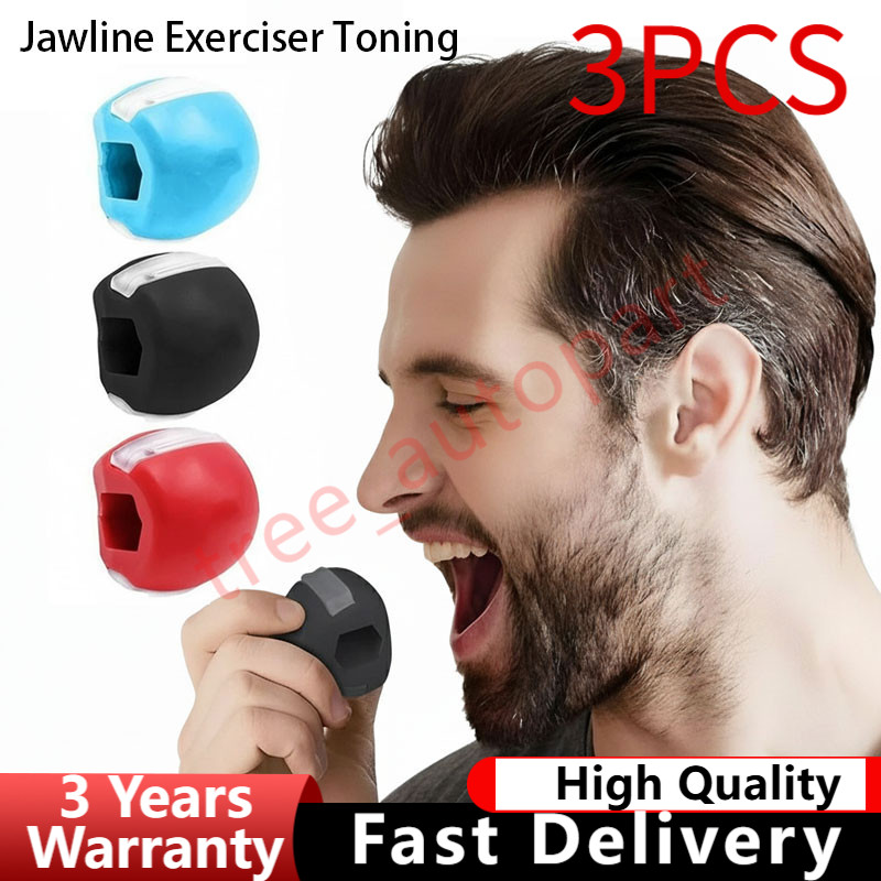 3PCS Jawline Exerciser Mouth Exercise Fitness Ball Neck Face Jaw Trainer Toning