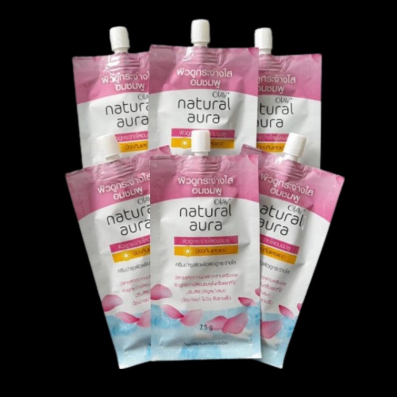 6 x Olay Natural Aura Pinkish Glow UV Protection Whitening Brightening 7.5g
