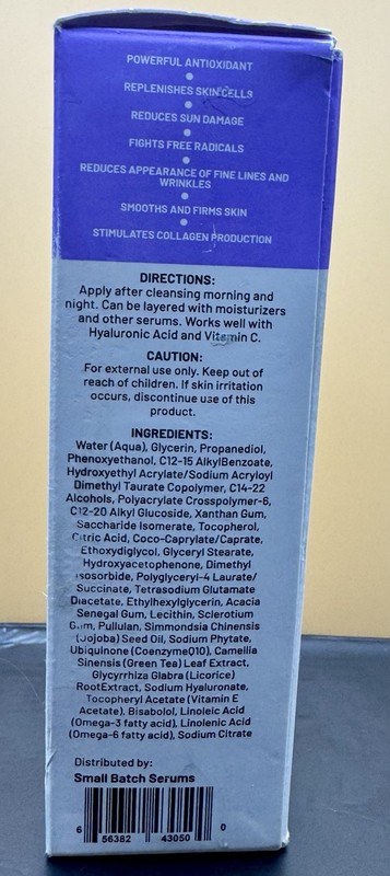 Small Batch Serums CoQ10 Boost Serum 1.12fl oz (30 ML) | NIB gallery