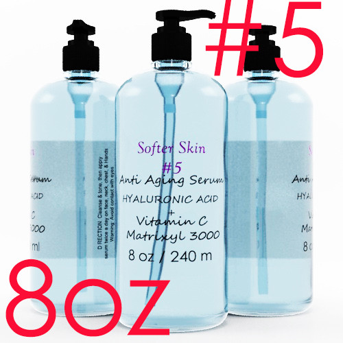 #5 8 OZ 100% PURE HYALURONIC ACID SERUM Anti-Aging Vitamin C & Matrixyl 3000