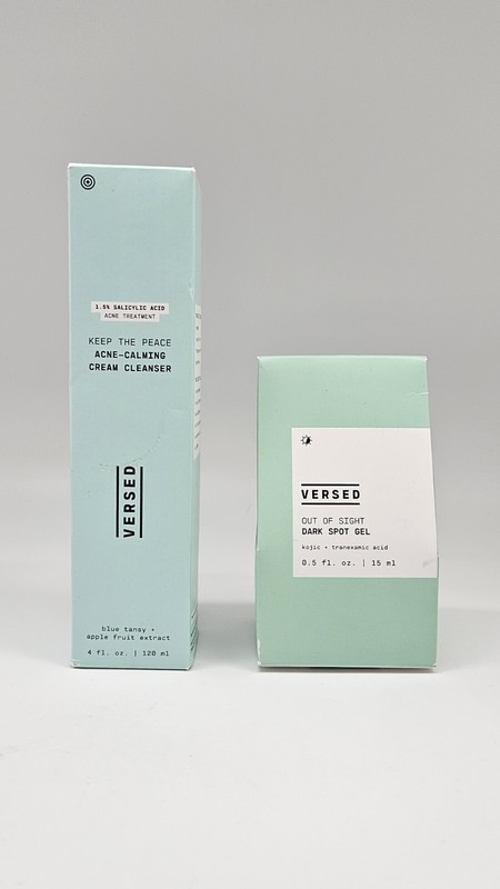 2PC VERSED Out of Sight Dark Spot Gel + Keep The Peace Acne-Calming Cream Cleans