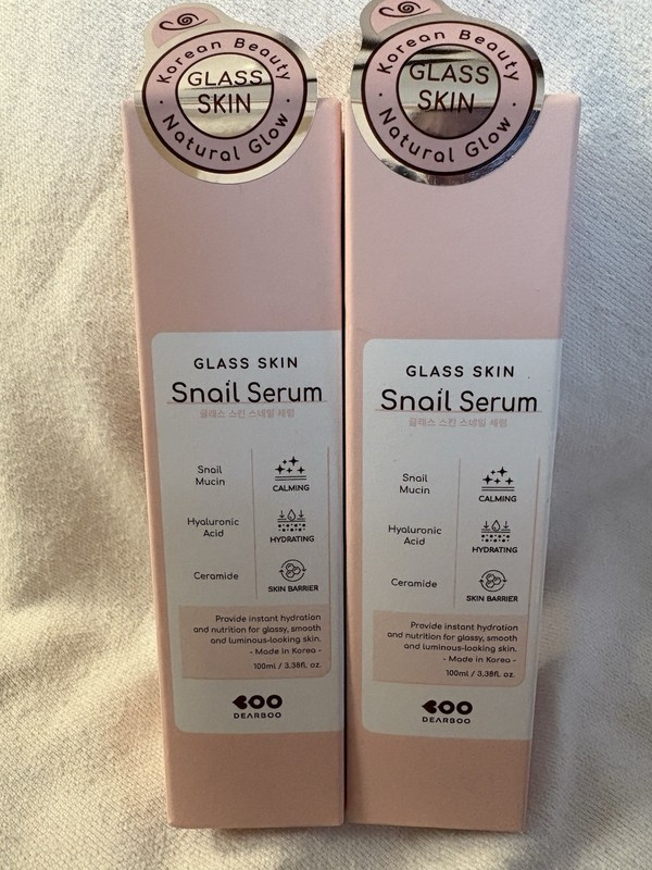 NEW Dearboo Glass Skin Snail Serum Korean Beauty Hydration hyaluronic acid 2pack