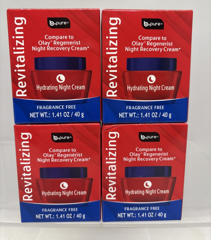 4 X b- pure Revitalizing Hydrating Night Cream 1.36oz *COMPARE TO OLAY* (B68