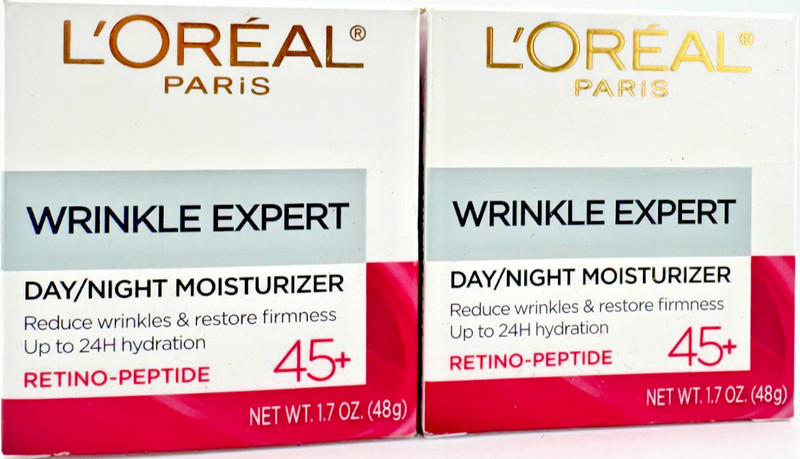 L’Oréal Wrinkle Expert 45+ Retino-Peptide Day Night Moisturizer 1.7oz (2 Pack)