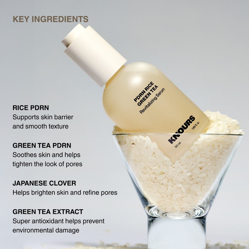 Knours PDRN Rice & Green Tea Revitalizing Serum 50ml | Hydrating Face Serum gallery