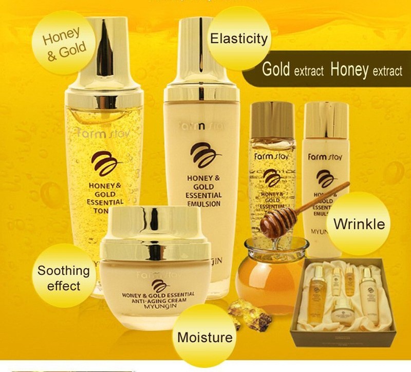 [FarmStay]Honey And Gold Essential Skin Care 3Set/wrinkles,moist/NO.1Korean Made gallery