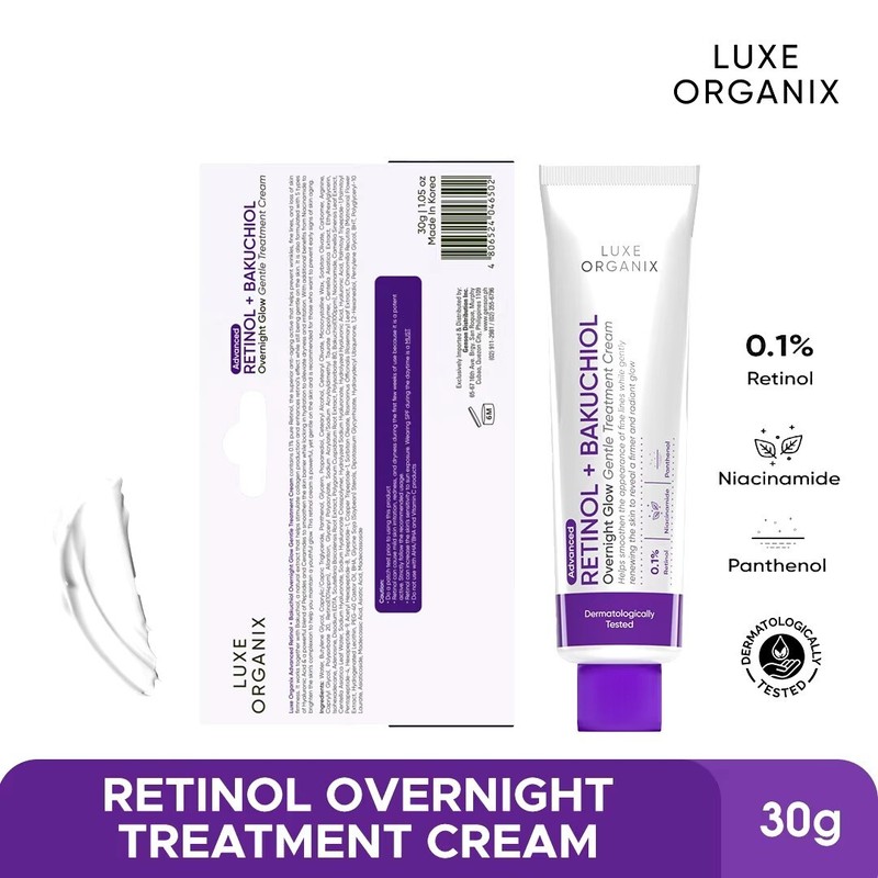 Luxe Organix Retinol+ Bakuchiol Overnight Glow Gentle Treatment Cream 30g gallery