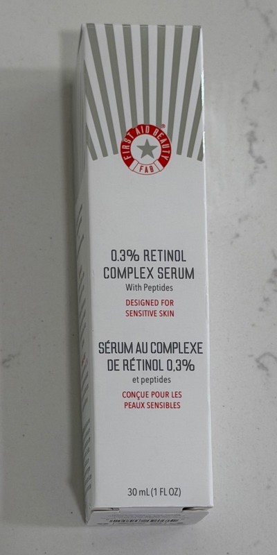 First Aid Beauty 0.3% Retinol Complex Serum with Peptides – Full Size 1oz/30ml
