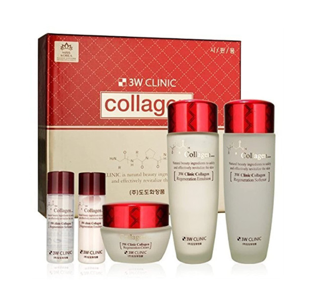3W CLINIC Collagen Regeneration Skin 3pcs Set Anti-Aging Elastic K-Beauty