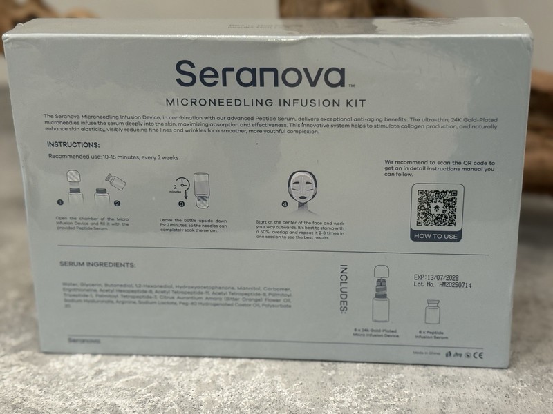 Seranova Microneedling Infusion Kit 24k Gold Peptide Serum Face gallery