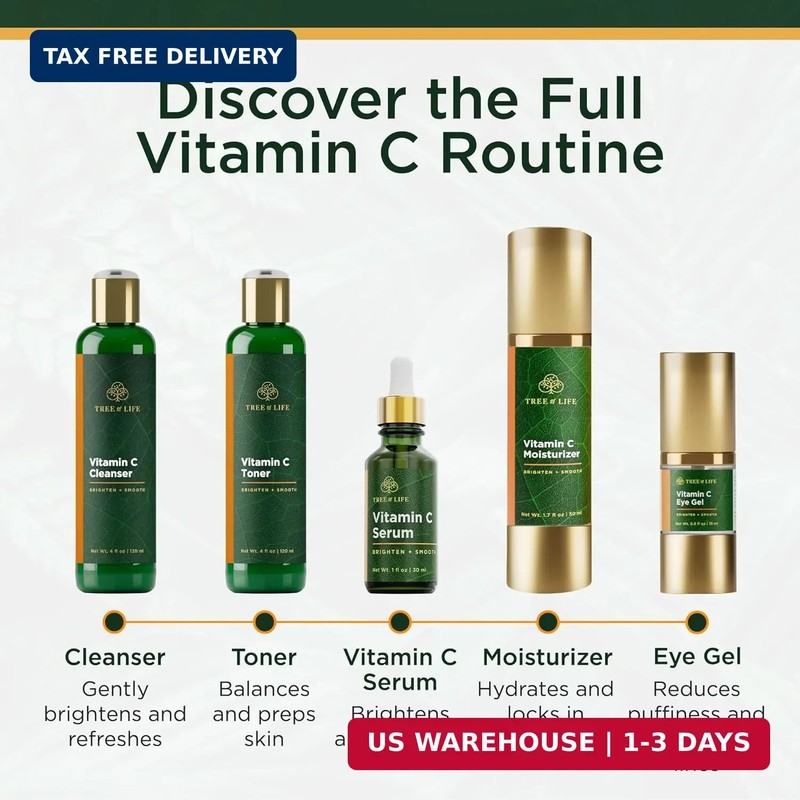 Tree of Life Vitamin C Serum For Face - Brightening Face Oil for Dark & Age Spot gallery