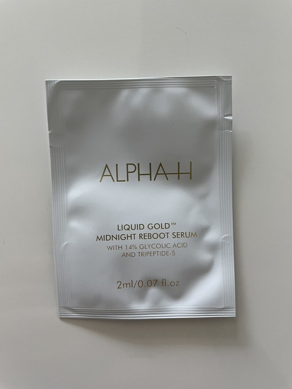 ALPHA-H Liquid Gold Glycolic Acid Midnight Reboot Serum Sample Pack. 2ml.