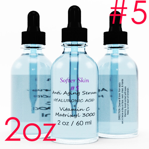 #5 2 OZ 100% PURE HYALURONIC ACID SERUM Anti-Aging Vitamin C & Matrixyl 3000