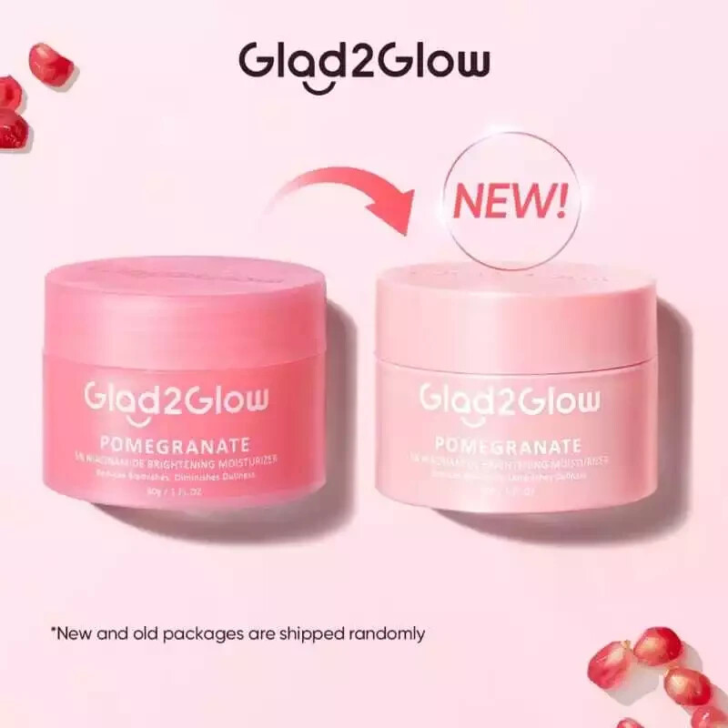 Glad2glow Pomegranate 5% Niacinamide Brightening Moisturizer 30g Day Night Cream gallery