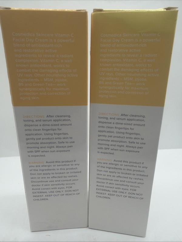 (2) Cosmedica Skincare Vitamin C Facial Day Creme Moisturizer 2oz COMBINESHIP gallery