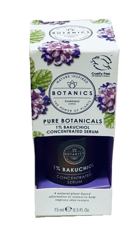 BOTANICS Pure Botanicals 1% BAKUCHIOL Concentrated Serum 0.5oz NEW..