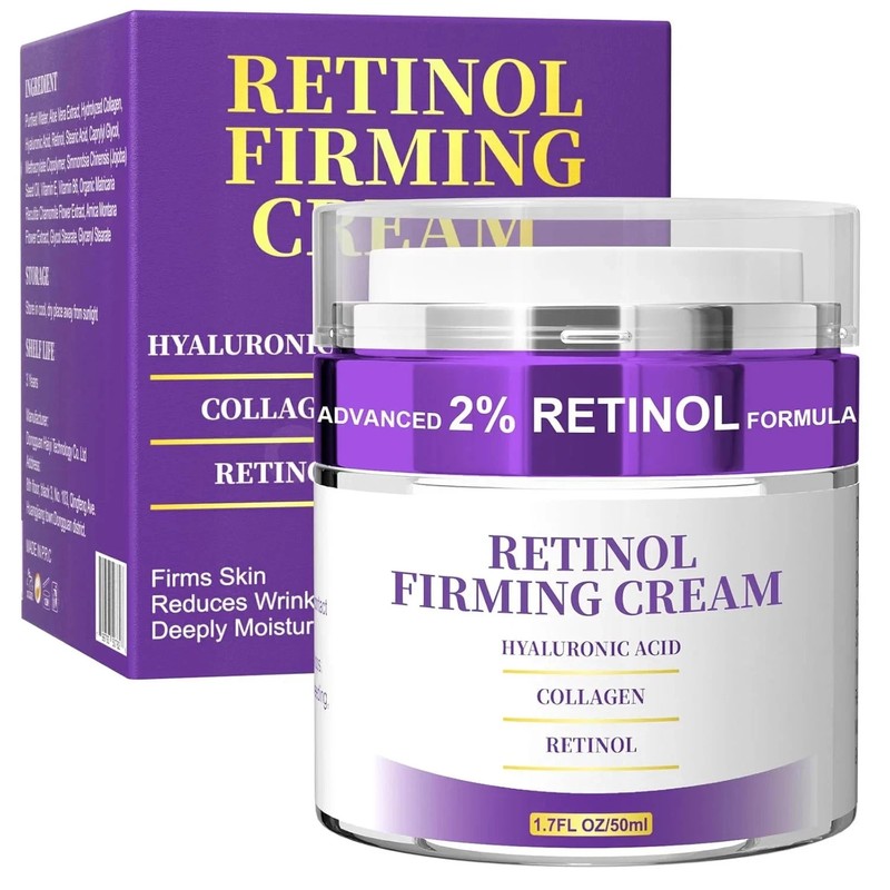 Face Neck Cream Retinol Collagen Hyaluronic Firming Moisturizer 1.7oz