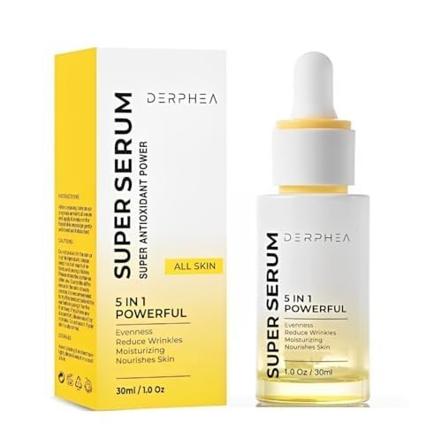 DERPHEA 5-in-1 Super Serum Anti-Aging Face 30ml Collagen Vitamin C E AHA