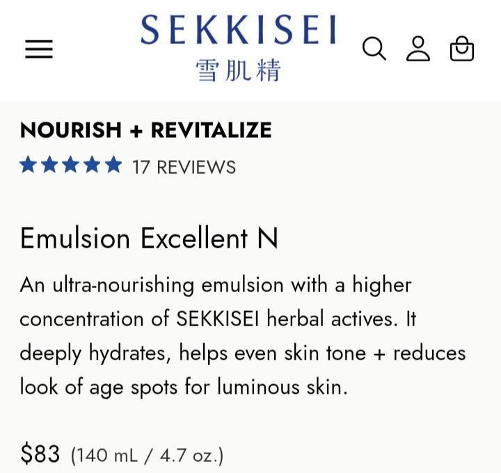 Sekkisei Emulsion Excellent - 140 ml - New gallery