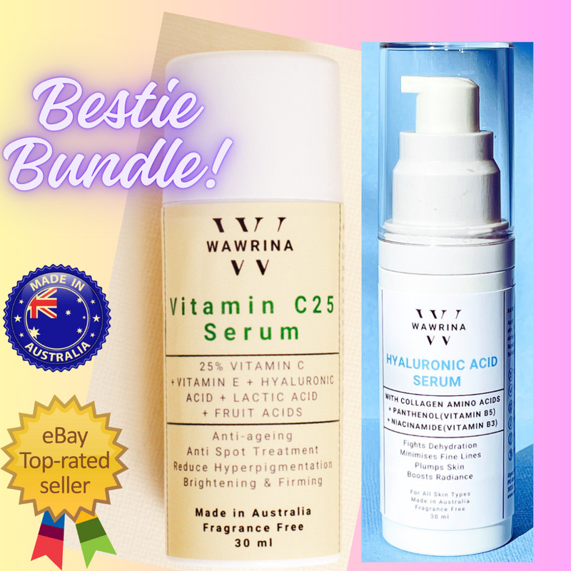 SUPER PURE 25% Vitamin C Serum + Anti Ageing Hyaluronic Hyalu B5 B3 Acid Serum