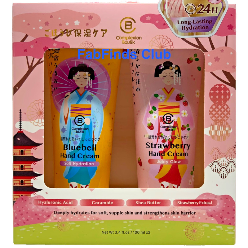 2x Complexion Boutik Strawberry and Bluebell Hand Cream Set 3.4oz each