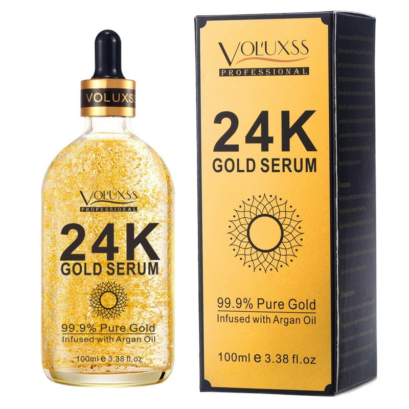 24K Gold Serum for Face,Skin Brightening Anti Aging Face Serum Moisturizer with