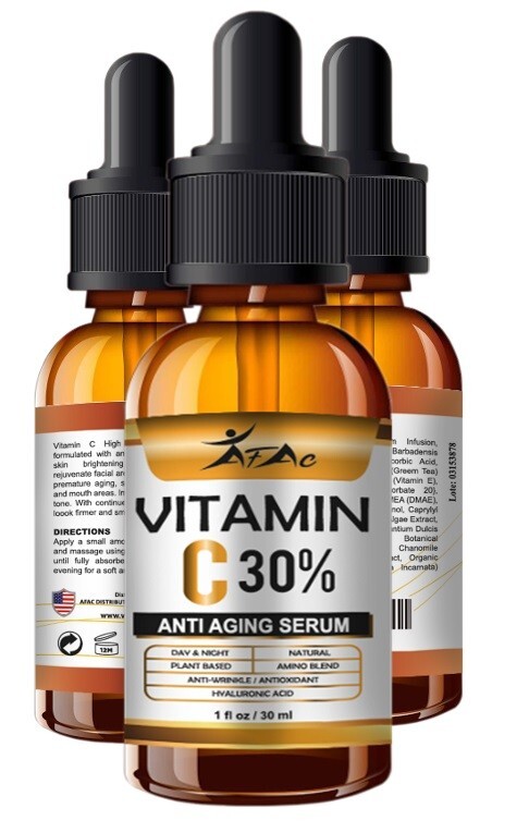 100% PURE VITAMIN C SERUM FACE, Anti Aging Serum, Hyaluronic Acid & E Organic