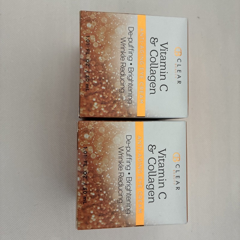New 2 X CLAIR Beauty Vitamin C & Collagen Anti-Aging Eye Cream Brightening New