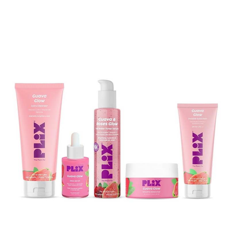 PLIX Guava & Roses Skin Care Regime Cleanser Serum SPF50 Combo For Men & Women