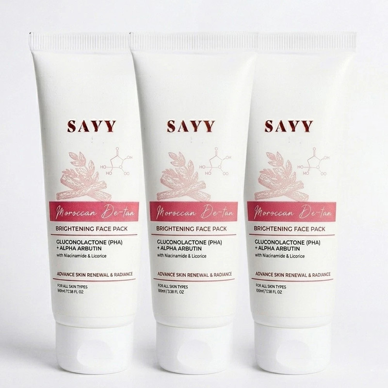 SAYY Moroccan DeTan Brightening Face for Advance Skin Renewal mask 100gm pack 3