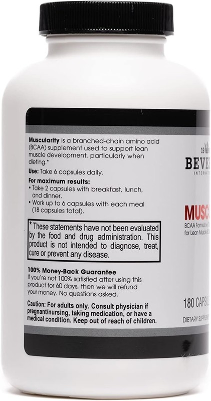 BEVERLY Muscularity BCAA Supplement for Recovery & Muscle Loss Prevention 180ct gallery