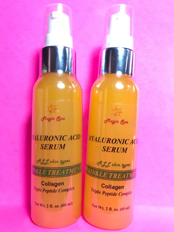 2*2oz. HYALURONIC ACID Serum LMW Collagen Matrixyl 3000, Wrinkle Filler Peptide