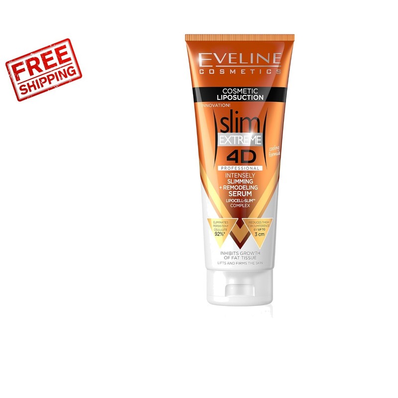 Eveline Slim Extreme 4D Liposuction Body Serum, 8.8 Oz for Cellulite Solutions