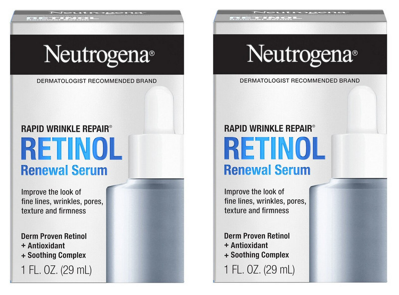 2 Neutrogena Retinol Renewal Serum – Rapid Wrinkle Repair – 1oz (29mL) – NIB!