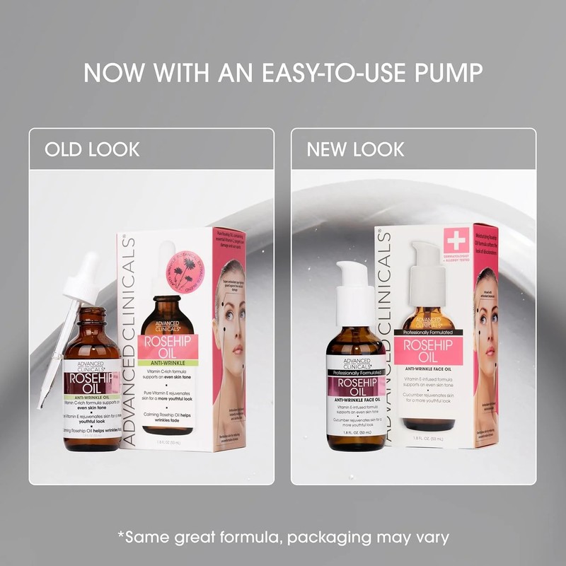 Advanced Clinicals Rosehip Oil For Face With Vitamin E + Botanicals Helps Improv gallery