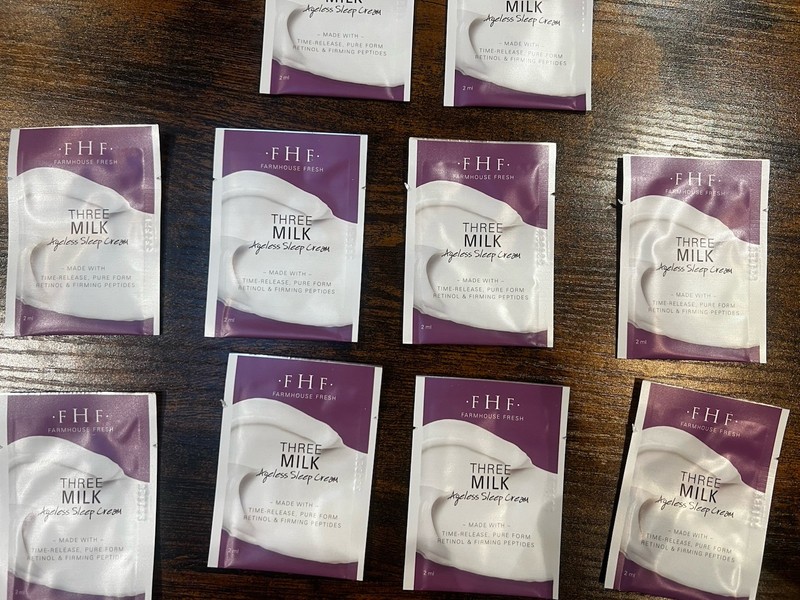 Three Milk Sleep Cream Moisturizer 10 Pack 2 mL each🌿F•H•F FarmHouse Fresh® Org