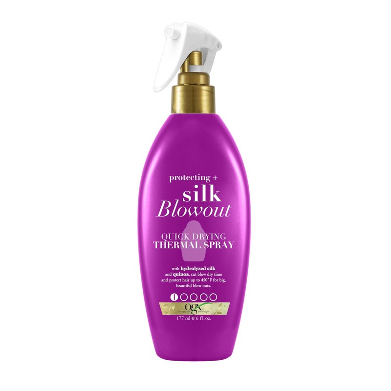 OGX Protecting + Silk Blowout Quick Drying 6 Fl Oz (Pack of 1), PURPLE